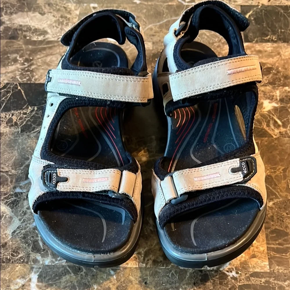 Ecco Women’s Sandals in Black and Tan - Picture 1 of 6